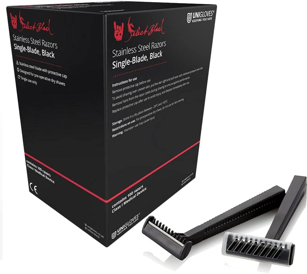 Unigloves Select Disposable Tattoo Black Razors (100)