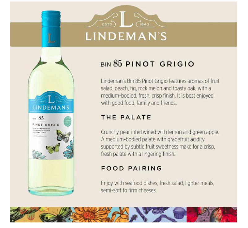 Lindeman’s Bin Pinot Grigio 6x75cl - Crown Cash & Carry -whole prices in United Kingdon