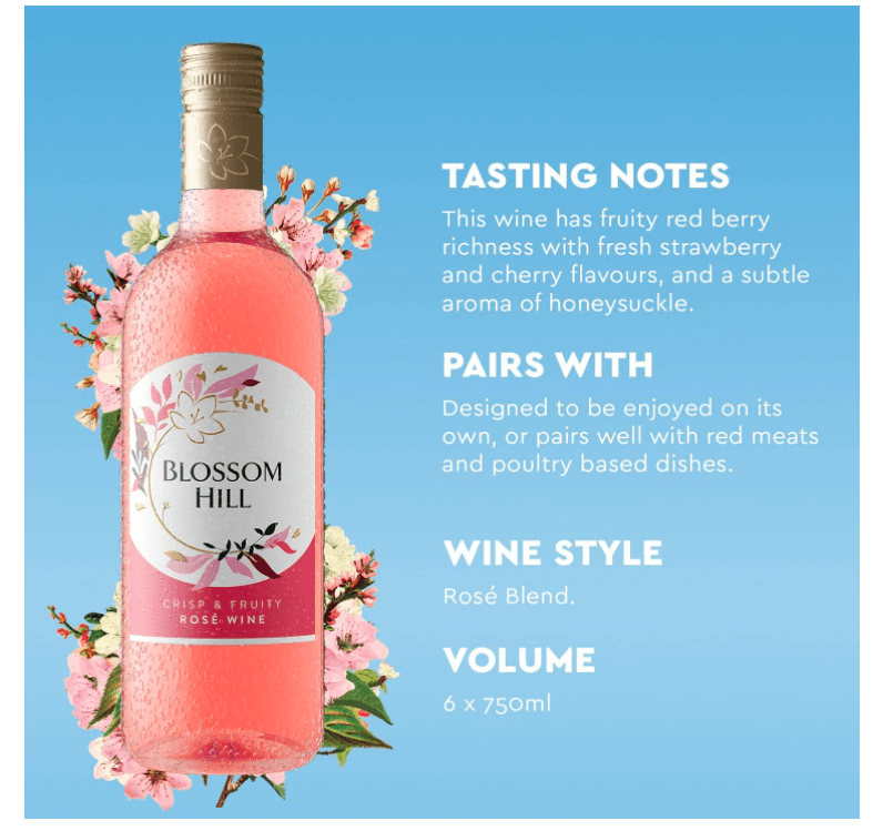 Blossom Hill Rose Wine, 75cl, (Case of 6) - Crown Cash & Carry -whole prices in United Kingdon