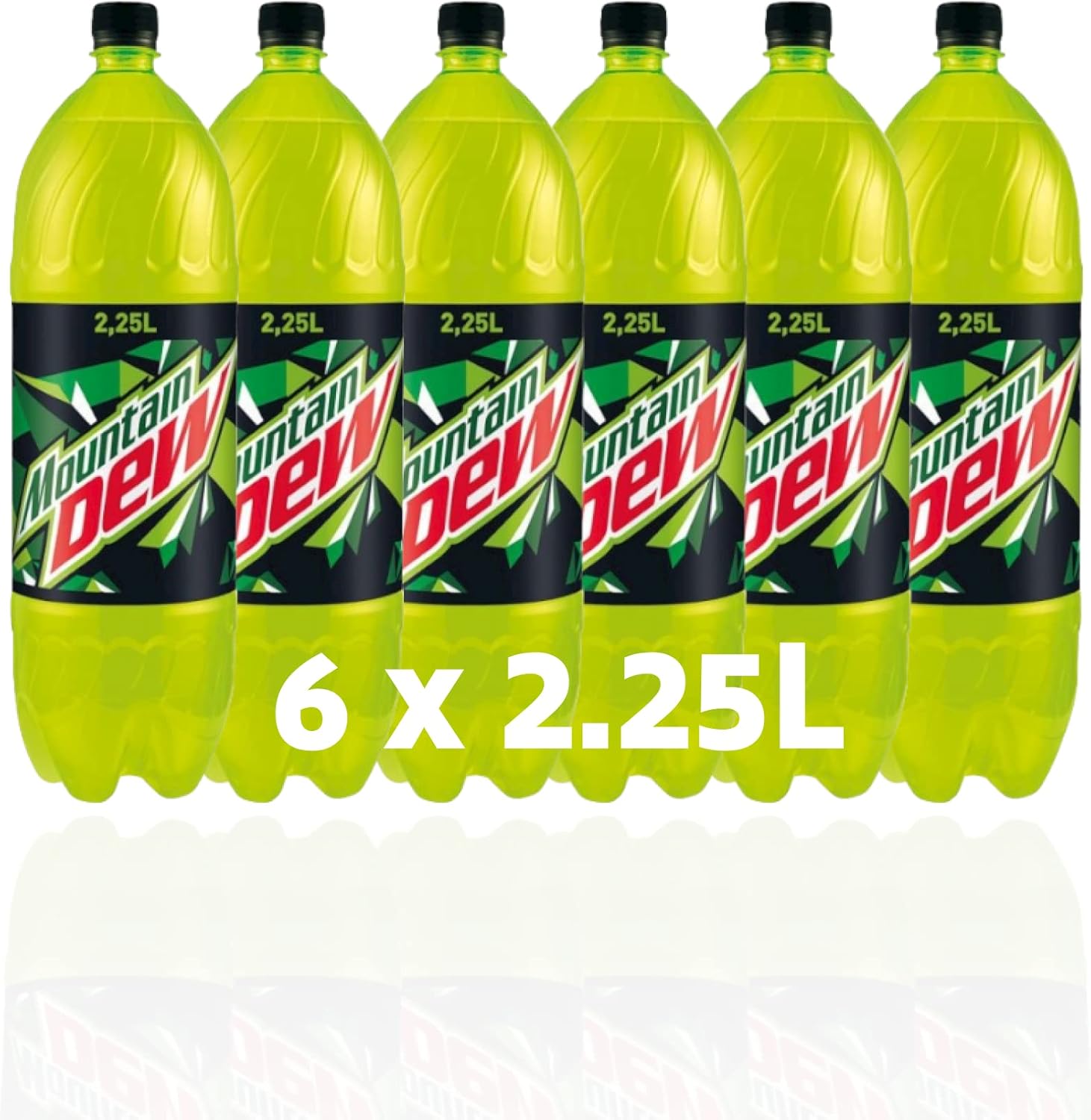 Mountain Dew 6 pack of 2.25L bottles - Bold Lemon-Lime Flavour– Yellow-Lime-Coloured Attractive Packaging –Great for Chilling Parties, Birthdays, & Celebrations