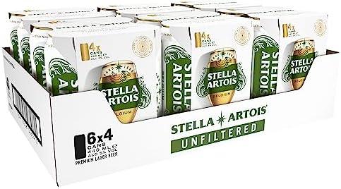 Stella Artois Unfiltered 24 pack 440ml Can Lager Premium - Crown Cash & Carry -whole prices in United Kingdon