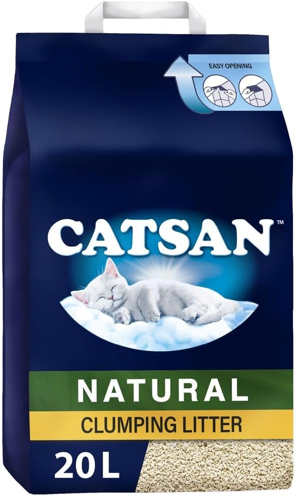 Catsan Natural Clumping Cat Litter, 100 Percent Biodegradable, Extra Absorbent, 20 Litre Bag