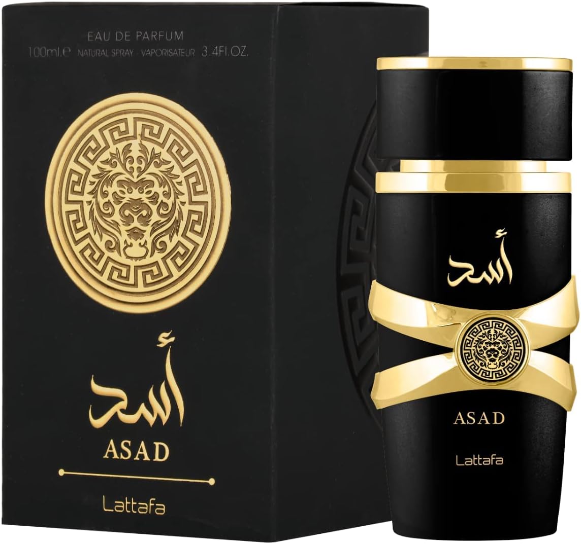 Lattafa Asad Premium Perfume Refreshing Oud and Musk Fragrances Eau De Parfum 100 ml Perfume for Unisex (Pack of 1), 100 ml (Pack of 1