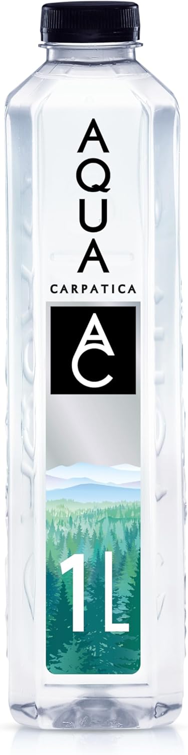 AQUA Carpatica 1L x 6 Pure Natural Still Mineral Water - 6-Pack Bottled Water, Virtually Nitrate Free, Low Sodium, Naturally Alkaline, Natural Electrolytes, Premium Multipack 100% Recyclable