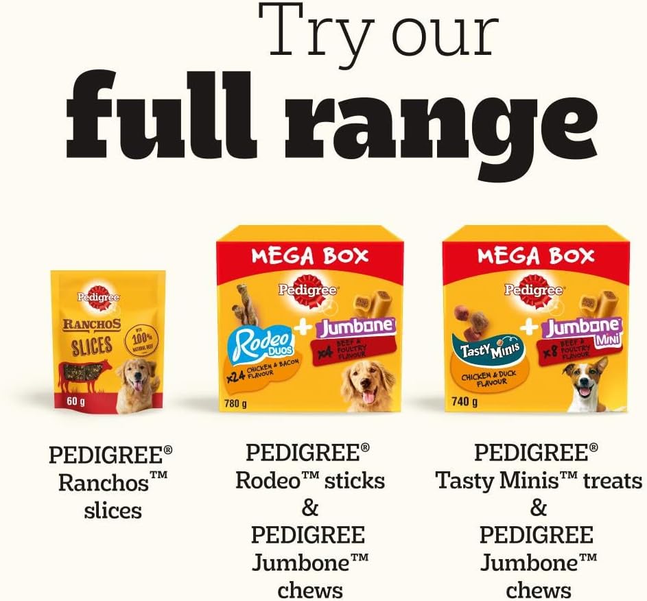 Pedigree Schmackos Mega Pack 110 Strips Snacks, Dog Treat Multipack with Beef, Lamb and Poultry Flavours, 790 g (Pack of 1)