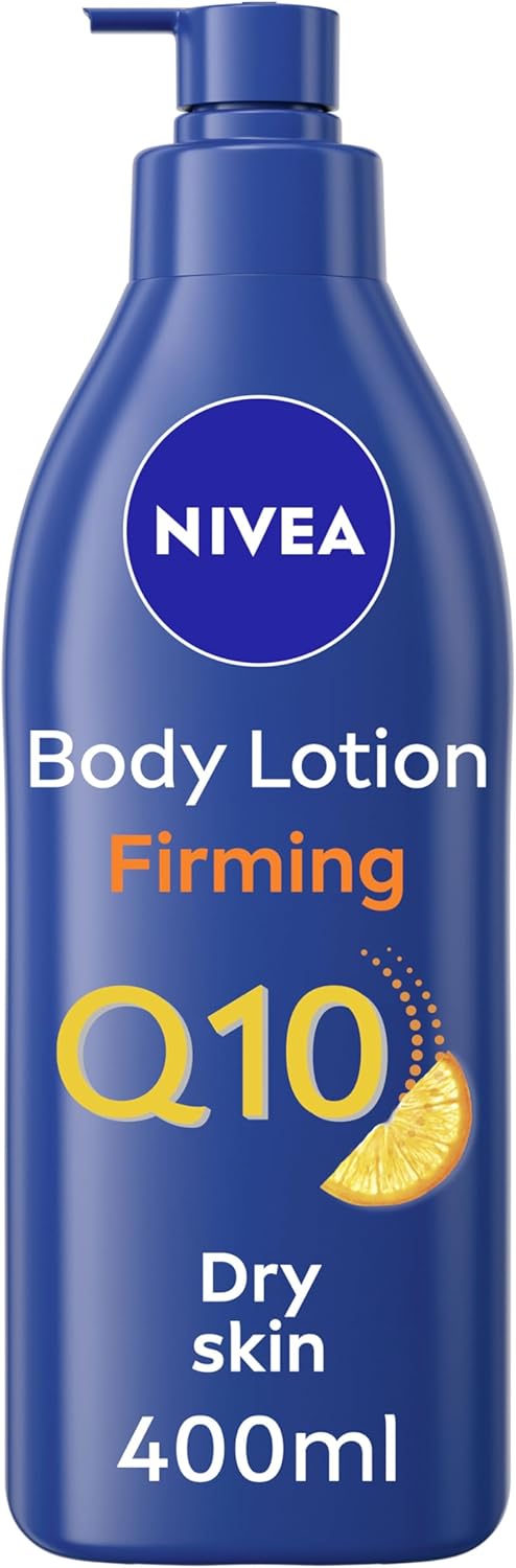 NIVEA Q10 Firming Rich Body Lotion + Vitamin C (400ml), Firming Body Lotion with Collagen Booster Complex, 72H NIVEA Moisturiser, NIVEA Body Lotion for Dry Skin