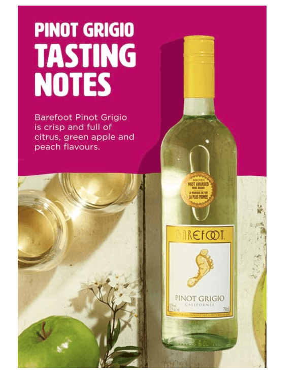 Barefoot PinotGrigio 6x75c - Crown Cash & Carry -whole prices in United Kingdon