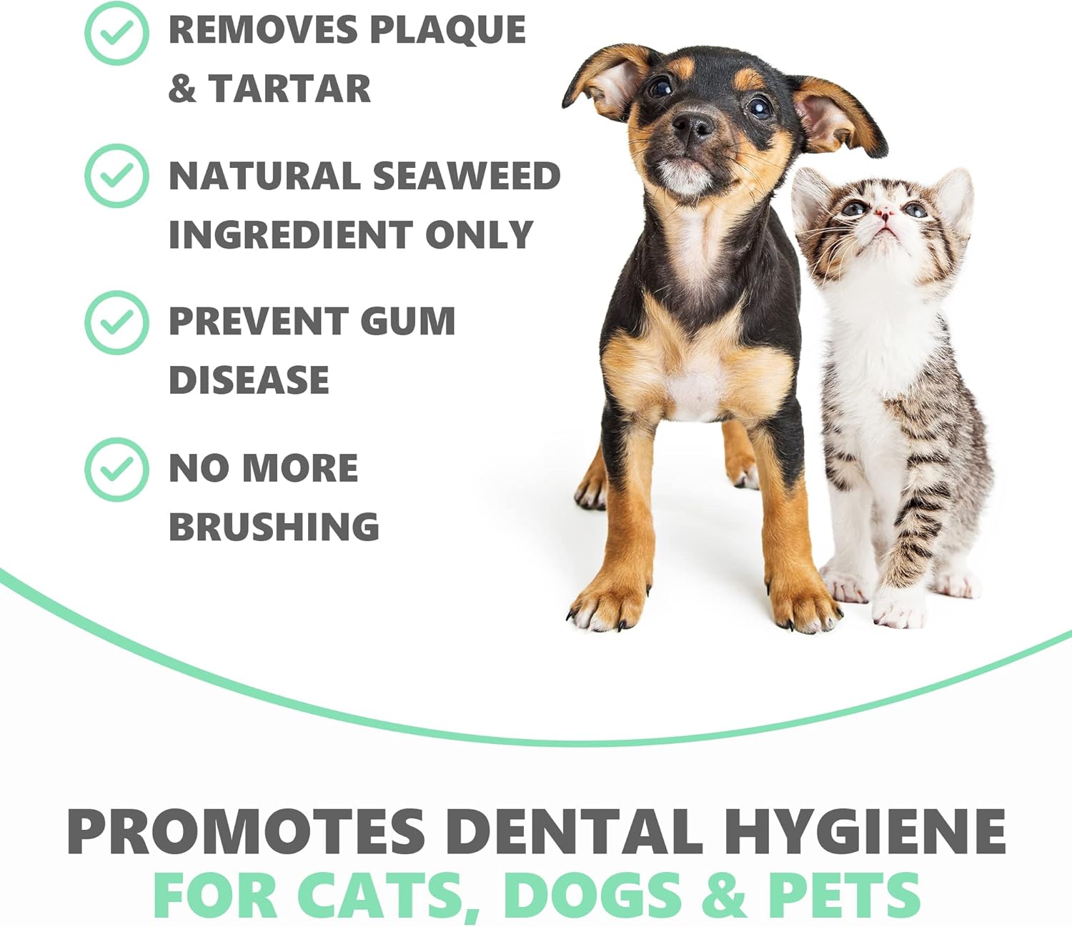 Pets Purest Plaque Off Powder - 185g Plaque Pro Tartar & Plaque Remover for Dogs, Cats & Pet. 100% Natural Bad Breath, Teeth & Gum Disease Oral Health Hygiene Dental Care Formula