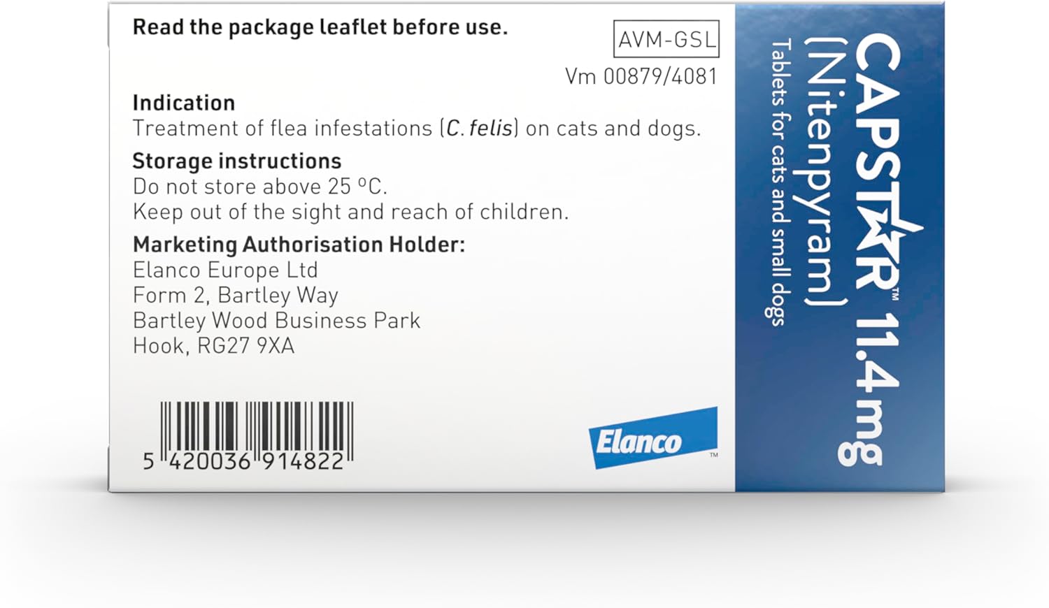 Capstar Flea Tablets for Dogs and Cats from 1kg to 11kg, Oral Medication for Flea Treatment in Small Dogs and Cats, Contains 6x 11.4mg Nitenpyram Flea Tablet