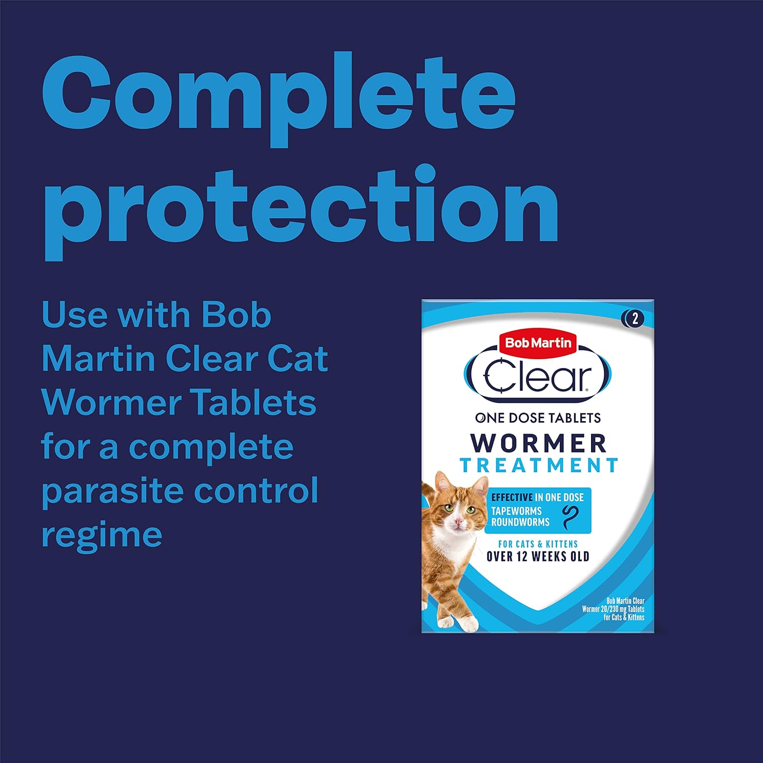 Bob Martin Clear | Cat Flea Tablets, also Suitable for Small Dogs & Puppies (2-10 Kg) | Effective Treatment, Kills 100% of Fleas within 24 Hours (3 Tablets)