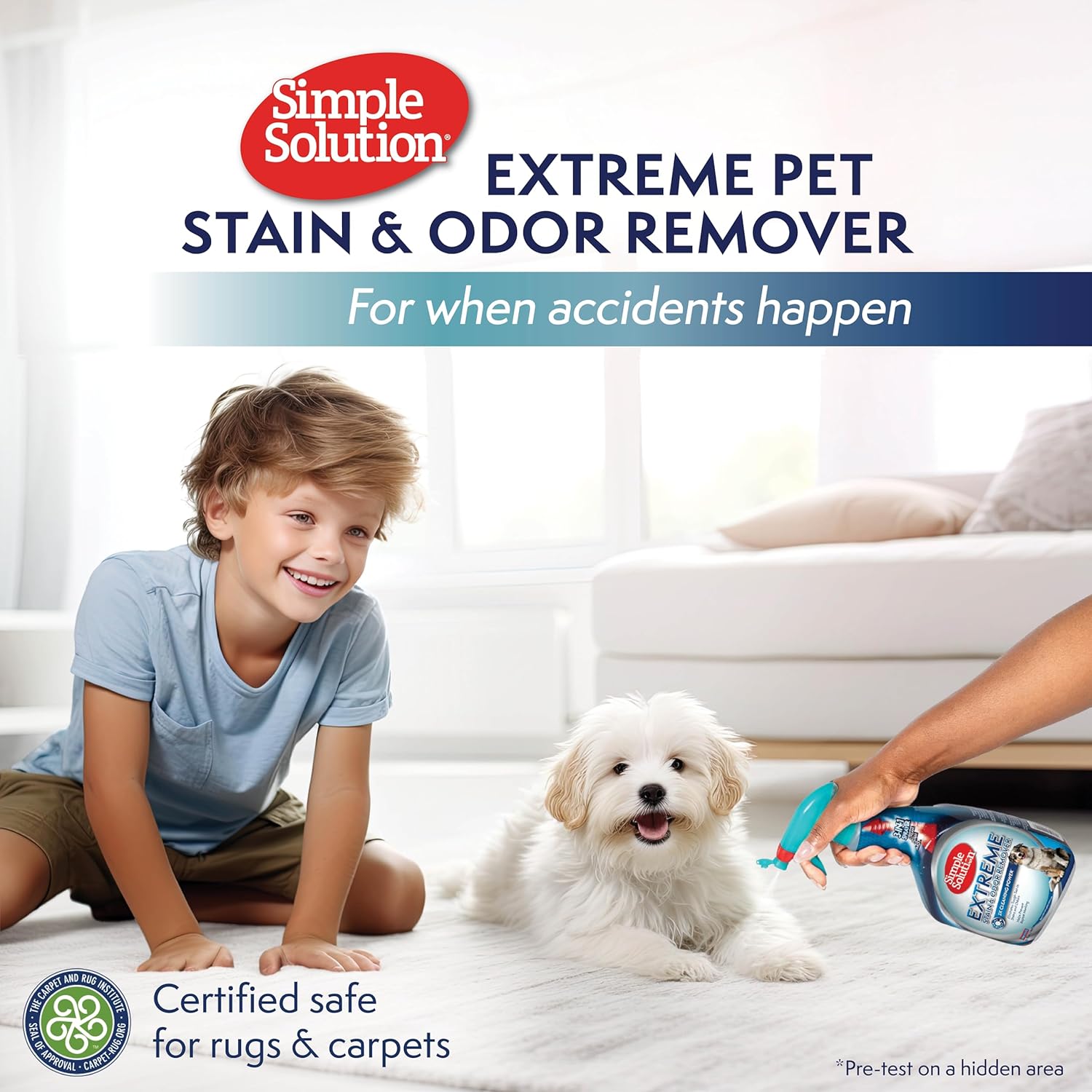 Simple Solution Extreme Pet Stain and Odour Remover, Enzymatic Cleaner with 3X Pro-Bacteria Cleaning Power - 945ml